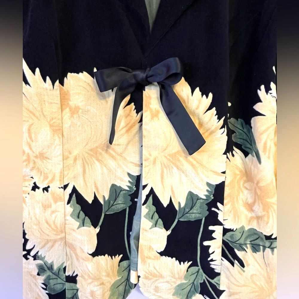 Vtg Anthropologie elevenses Y2K Velvet Floral Tie Front Jacket Sz 6 Spring Twee - Picture 3 of 9